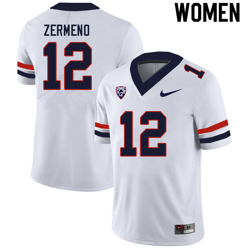 Women #12 Brayden Zermeno Arizona Wildcats College Football Jerseys Sale-White - Click Image to Close